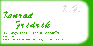 konrad fridrik business card